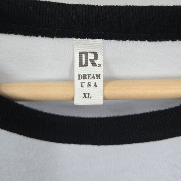 Dream USA White Black Bear Hitchhiking California Raglan Long Sleeved T-Shirt XL - Picture 4 of 5